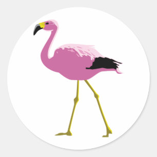 Roze Flamingo Ronde Sticker