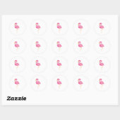 Roze Flamingo Ronde Sticker (Vel)