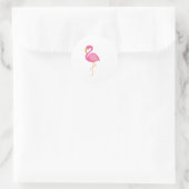 Roze Flamingo Ronde Sticker (Tas)