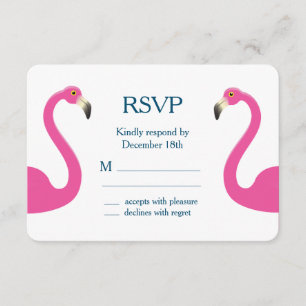 Roze Flamingo RSVP Kaartje