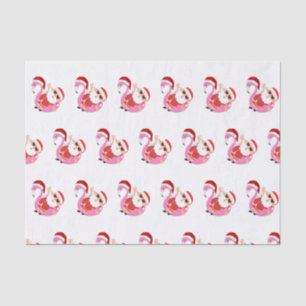 Roze flamingo Santa Claus kerstvakantie Tissuepapier