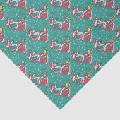 ROZE FLAMINGO SANTA KERSTWEEFSEL PAPIER (Detail)