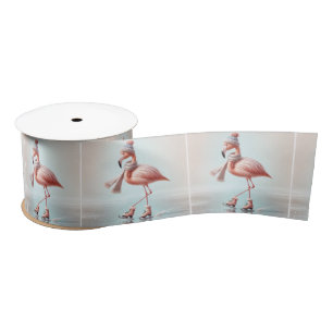 Roze flamingo schaatsen lint