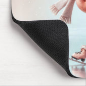 Roze flamingo schaatsen muismat (Hoek)