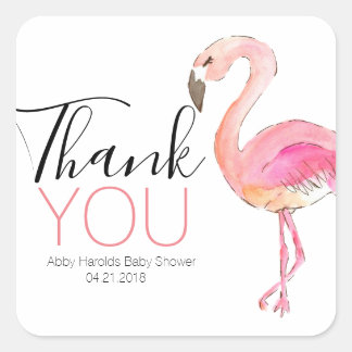 Roze flamingo schattig dank u sticker