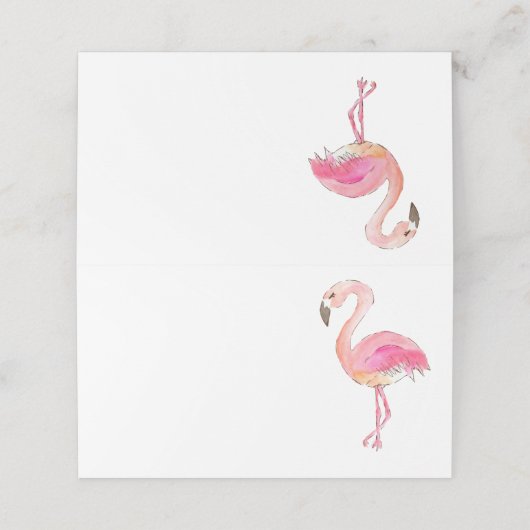 Roze flamingo schattig dier plaats kaart (Buitenkant ongevouwen)