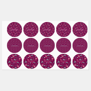 Roze Flamingo schattig rood patroon Labels