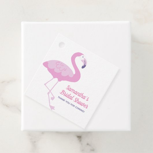 Roze Flamingo Schattige Bruids Shower Bedankt Bedankjes Labels (In situ)