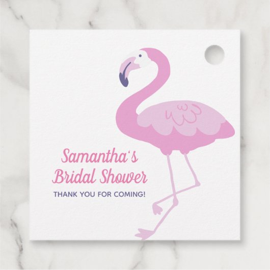 Roze Flamingo Schattige Bruids Shower Bedankt Bedankjes Labels (Achterkant)