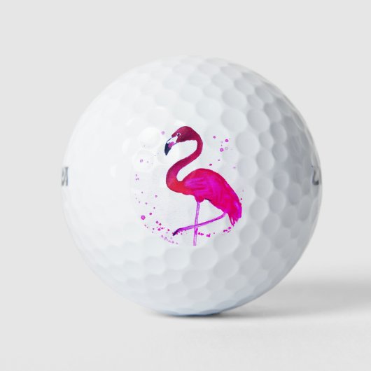 Roze Flamingo Schattige Meisje Tropical Bird Beach Golfballen (Voorkant)
