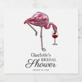 Roze Flamingo Script Bruiloft Feest Custom Zomer Likeurfles Etiket (Enkel label)