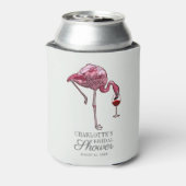 Roze Flamingo Script Summer Bruiloft Bridal Shower Blikjeskoeler (Blikje Achterkant)