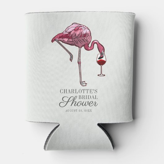 Roze Flamingo Script Zomer Bruidsuitnodiging Aange Blikjeskoeler (Voorkant)