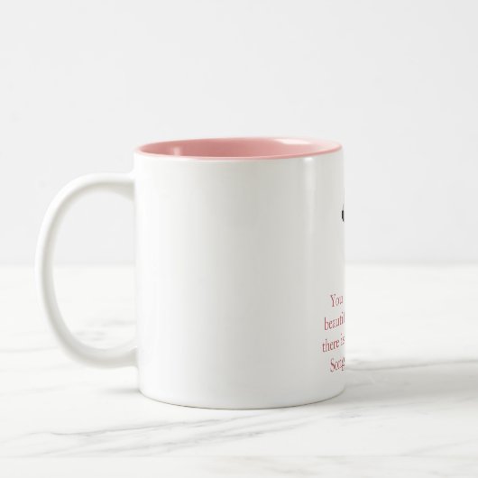  roze Flamingo Scripting Tweekleurige Koffiemok (Links)