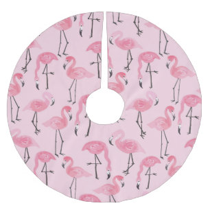 Roze flamingo set, tropisch zomerpatroon. kerstboom rok
