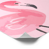 Roze flamingo set, tropisch zomerpatroon. poster (Hoek)