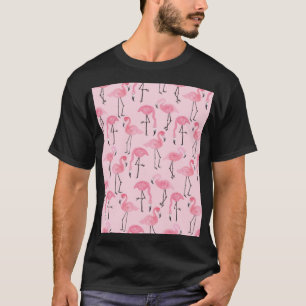 Roze flamingo set, tropisch zomerpatroon. t-shirt