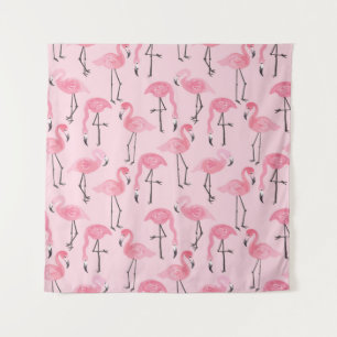 Roze flamingo set, tropisch zomerpatroon. wandkleed