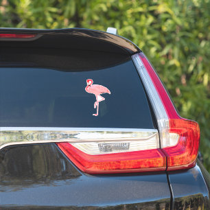Roze Flamingo Shape Out Sticker