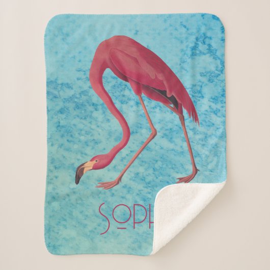  roze flamingo sherpa deken (Voorkant)