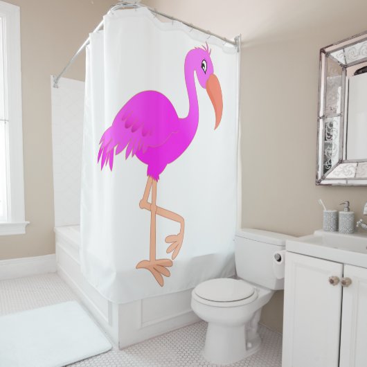 Roze Flamingo Shower Curtain Douchegordijn (In situ)