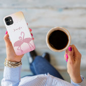 Roze Flamingo Silhouet Gepersonaliseerd Case-Mate iPhone Case