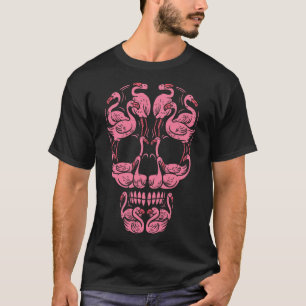 Roze flamingo Skull Breast Cancer Awareness Hallow T-shirt