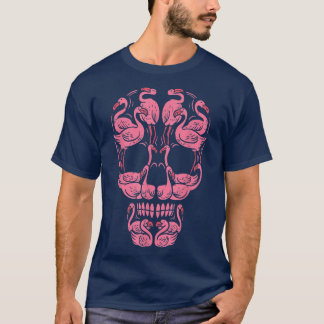 Roze flamingo Skull Breast Cancer Awareness Hallow T-shirt