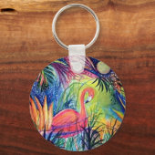 Roze Flamingo Sleutelhanger (Voorkant)