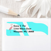 Roze Flamingo Sneeuwvogels Winter milde Adresetike Etiket (Insitu)