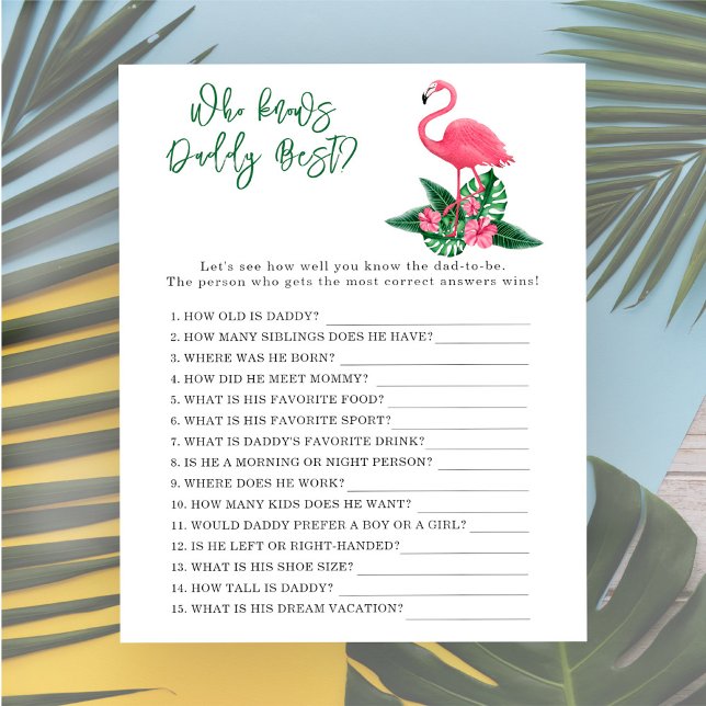 Roze flamingo - Spel Wie kent papa het beste (Creator heeft geüpload)