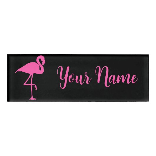 Roze Flamingo Staat Gracieus Naambadge (Voorkant)