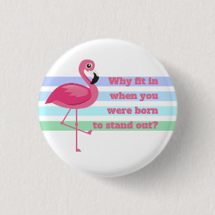Roze Flamingo stand-out niet geschikt Ronde Button 3,2 Cm