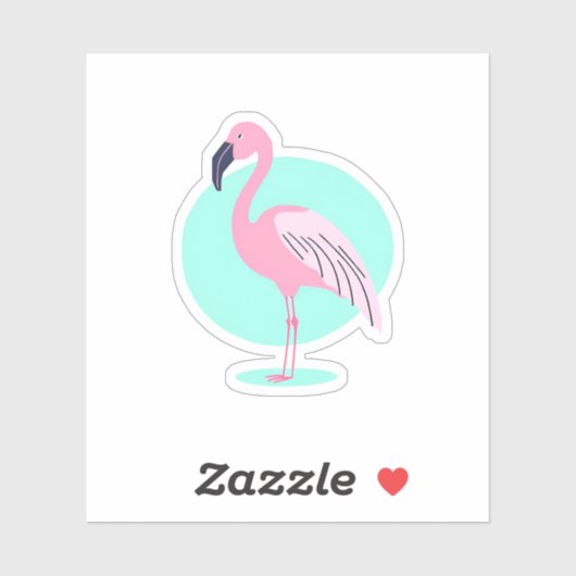 roze flamingo sticker (Vel)