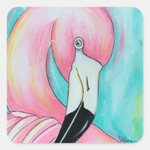 Roze flamingo stickers