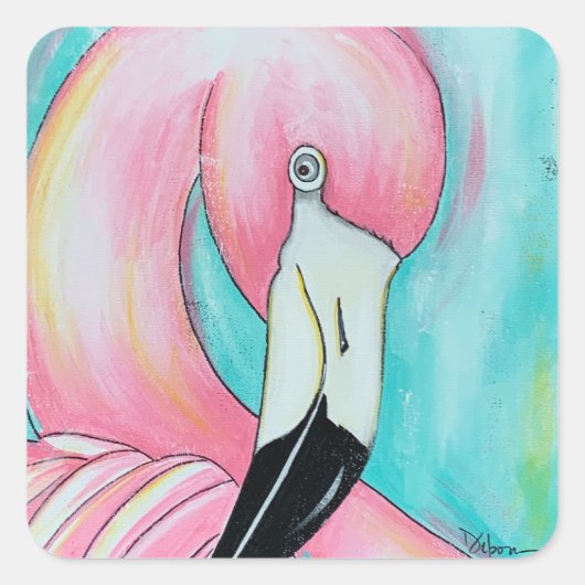 Roze flamingo stickers (Voorkant)