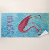  roze flamingo strandlaken (Voorkant)