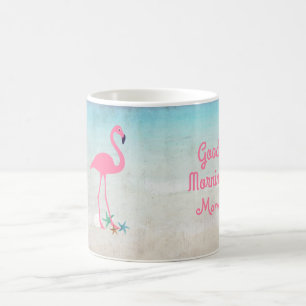 Roze Flamingo Strandontwerp Voor Moeder Koffiemok