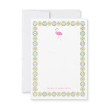 Roze Flamingo Tegels Persoonlijk Briefpapier Notit