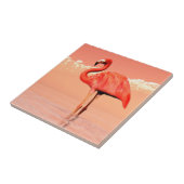 Roze flamingo tegeltje (Zijkant)
