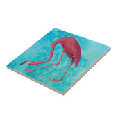  roze flamingo tegeltje (Zijkant)