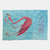  roze flamingo theedoek (Horizontaal)