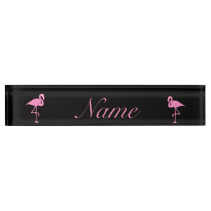 Roze flamingo Thunder_Cove Naambordje