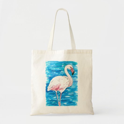 Roze flamingo tote bag (Voorkant)