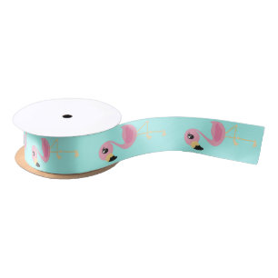 Roze Flamingo Tropical Cute Animal Ribbon Lint