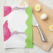 Roze Flamingo Tropical Flamingos Bird Towel Theedoek (Quarter Fold)