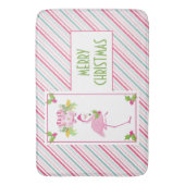 Roze Flamingo Tropical Kerstmis Badmat (Voorkant Verticaal)