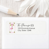 Roze Flamingo Tropical Kerstmis Etiket (Insitu)