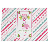 Roze Flamingo Tropical Kerstmis Groot Cadeauzakje (Voorkant)