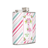 Roze Flamingo Tropical Kerstmis Heupfles (Rechts)